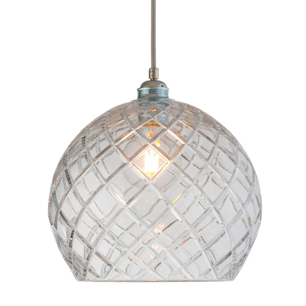 Rowan Pendelleuchte Crystal L Ø 28 cm, Silber, Medium Check