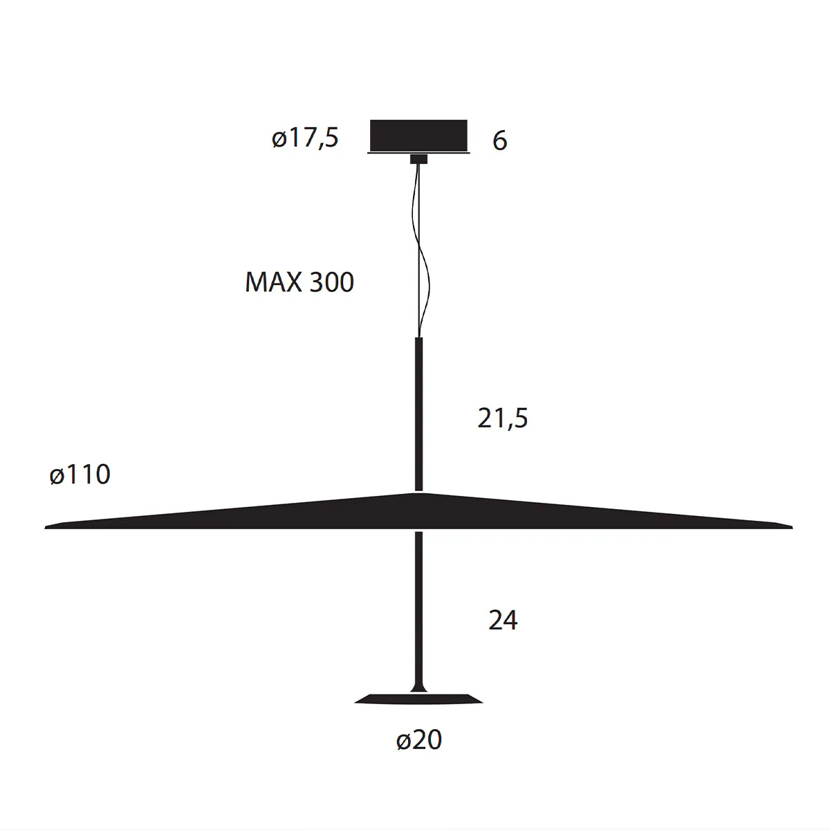 Dot 1100 Pendelleuchte, Ø: 110 cm, Messing eloxiert, Extra-Warmweiß 2700K, Phase Cut