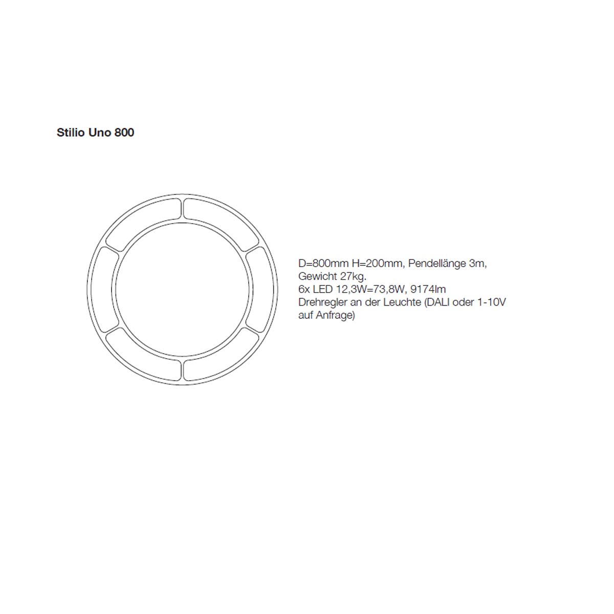 Stilio Uno 800 Pendelleuchte, Ø: 80 cm