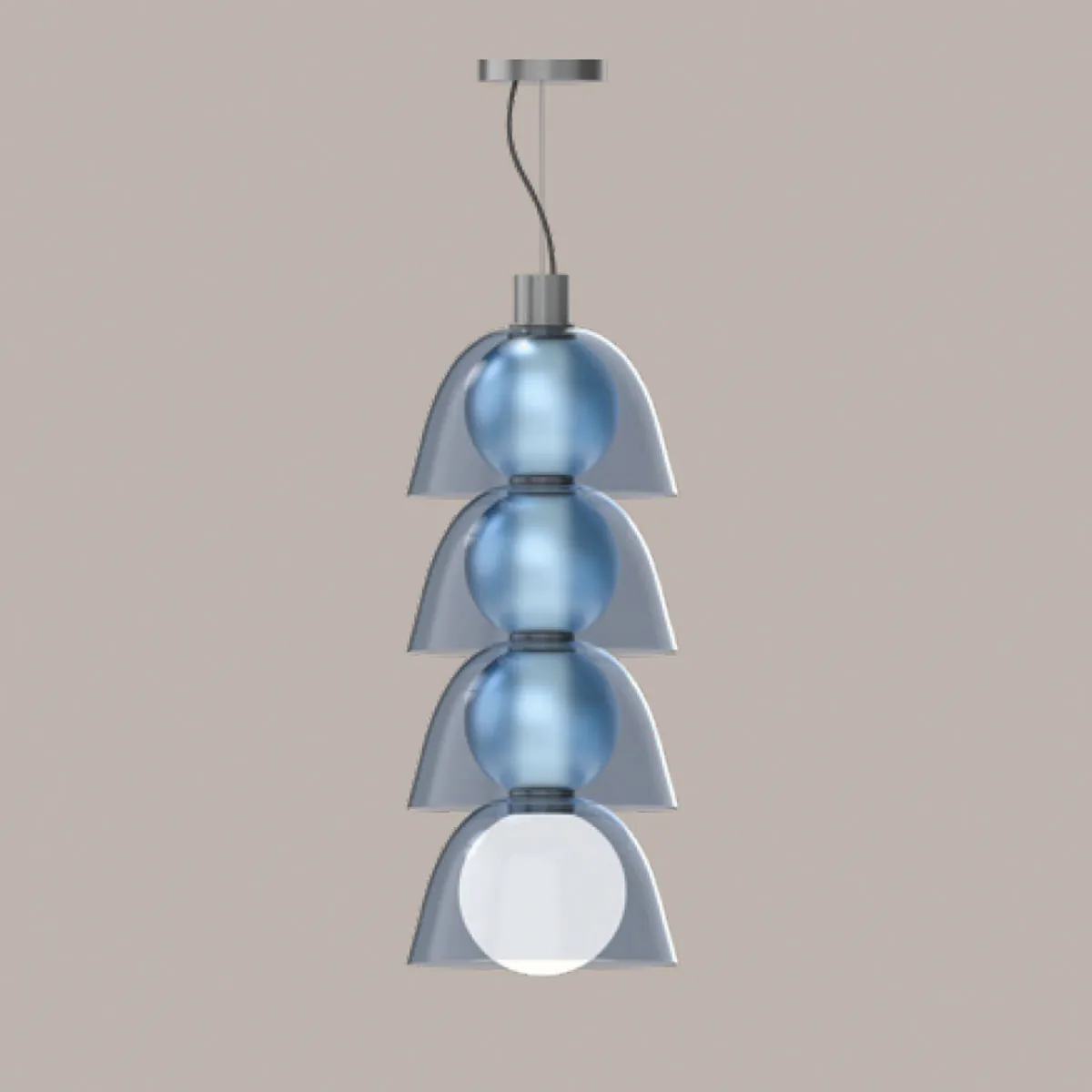 Gems Tall Pendelleuchte, Cold color, Tall 3 D30 A, Ø: 24 cm, H: 62 cm, Warmweiß 3000K