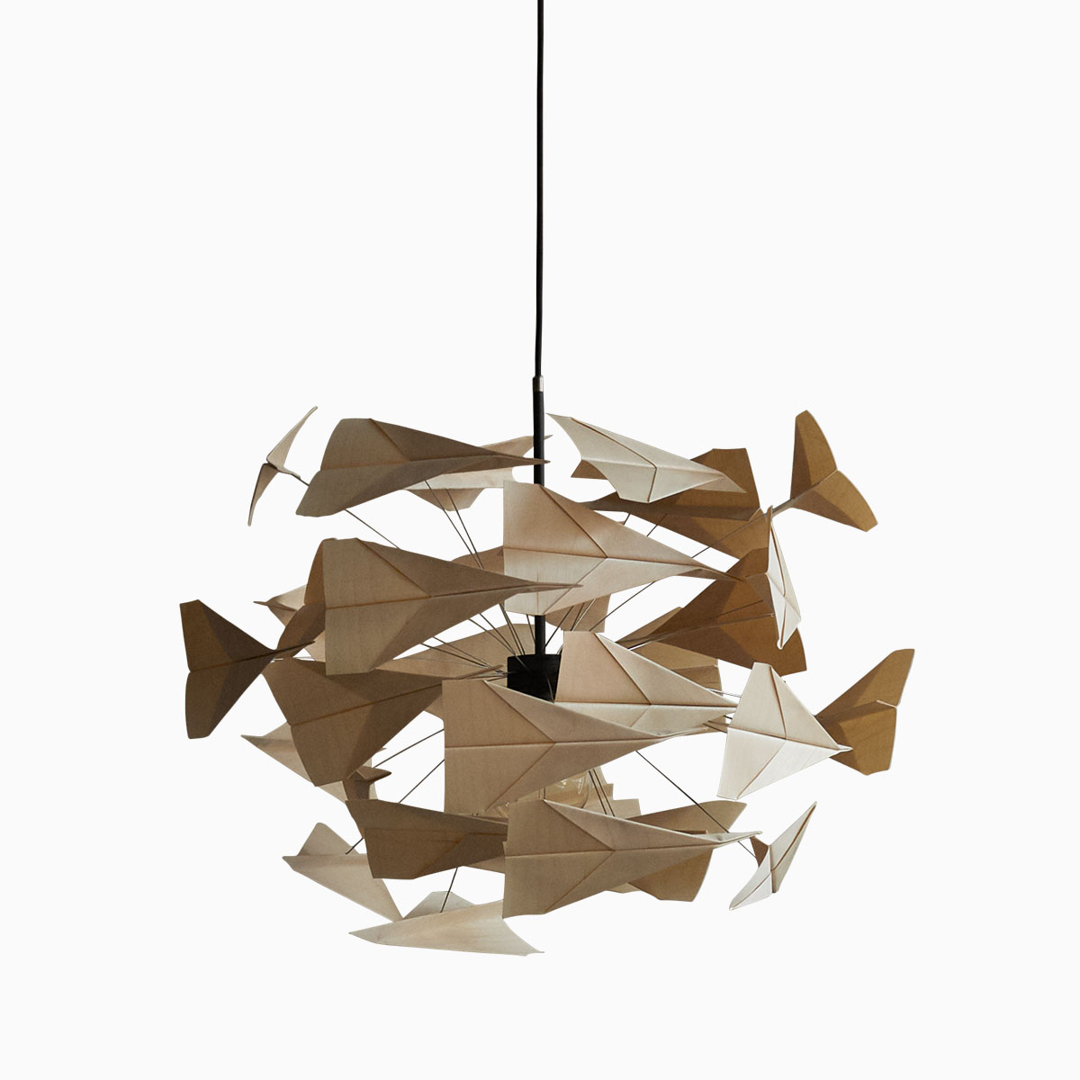 TR747 Pendelleuchte, Birke Natur, Ø: 80 cm, H: 60 cm