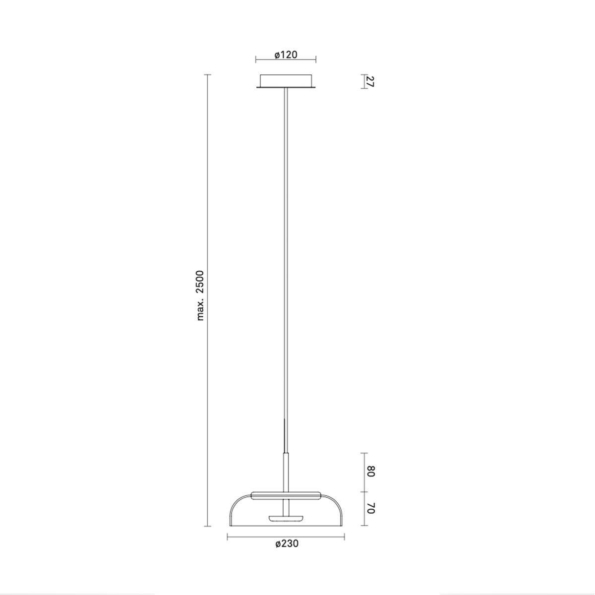 Blossi 1 Pendelleuchte, Ø: 23 cm, Gold