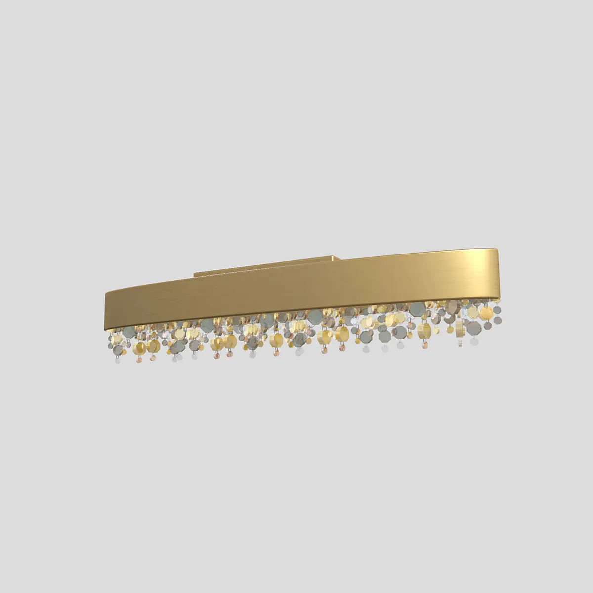 Olà PL6 OV 160 Deckenleuchte, Gold brüniert, L: 160 cm, LED-Modul