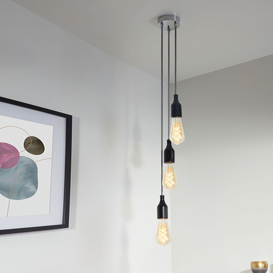 Lampen Baldachin Metall 3-fach Chrom, Ø: 10 cm x H: 2,5 cm