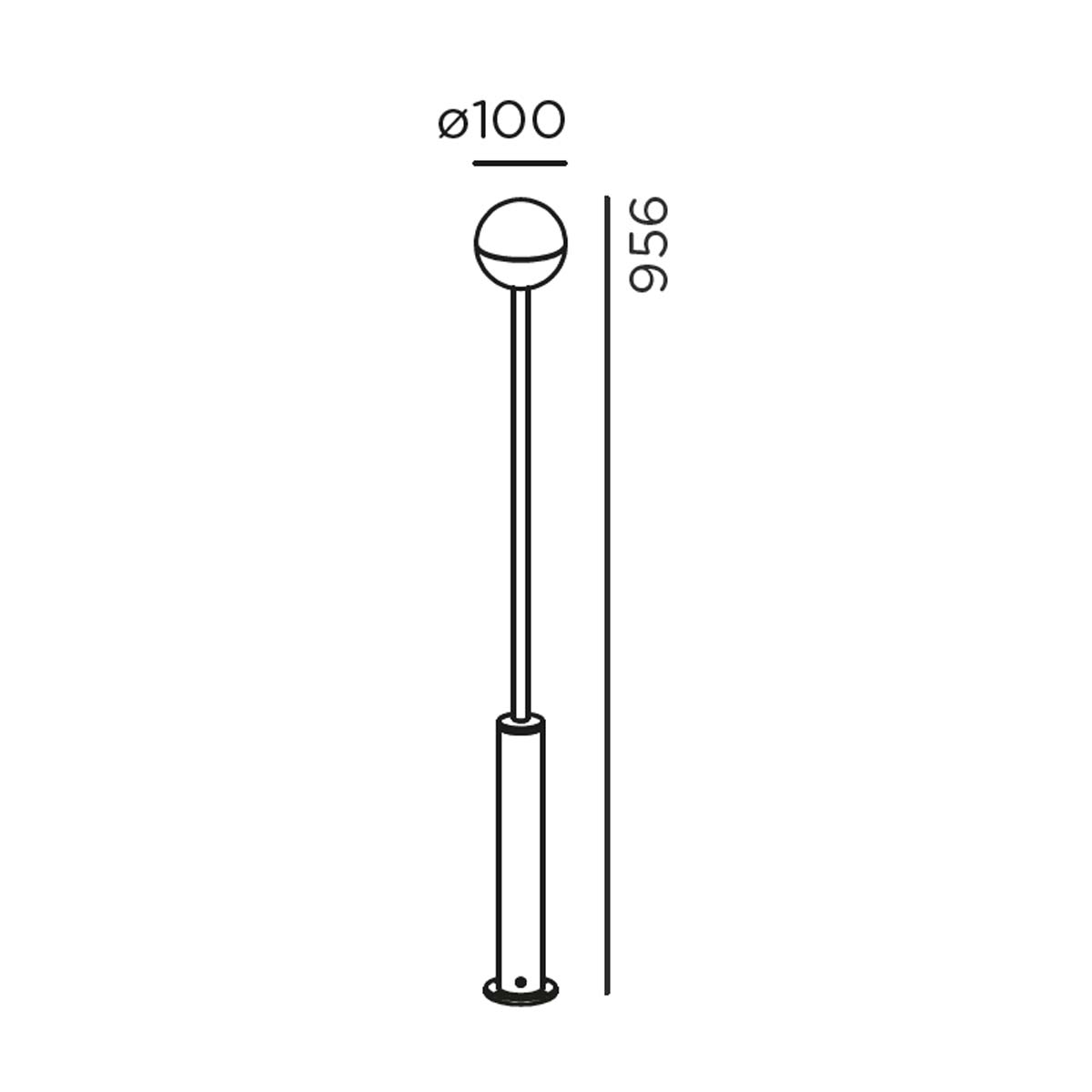 IP44.de bal.4 Pollerleuchte, H: 95,6 cm, Deep Black