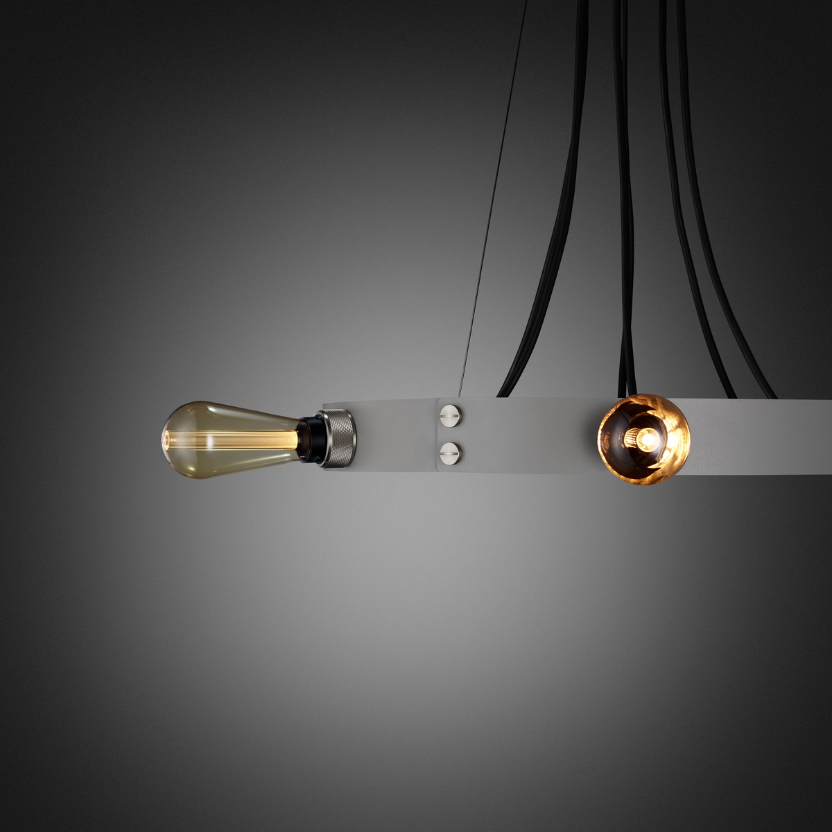 buster-punch-hero-light-stone-steel-gold-detail Buster + Punch Hero Light Ring-Pendelleuchte 6-flammig Ø 80 cm, Stein, Stahl