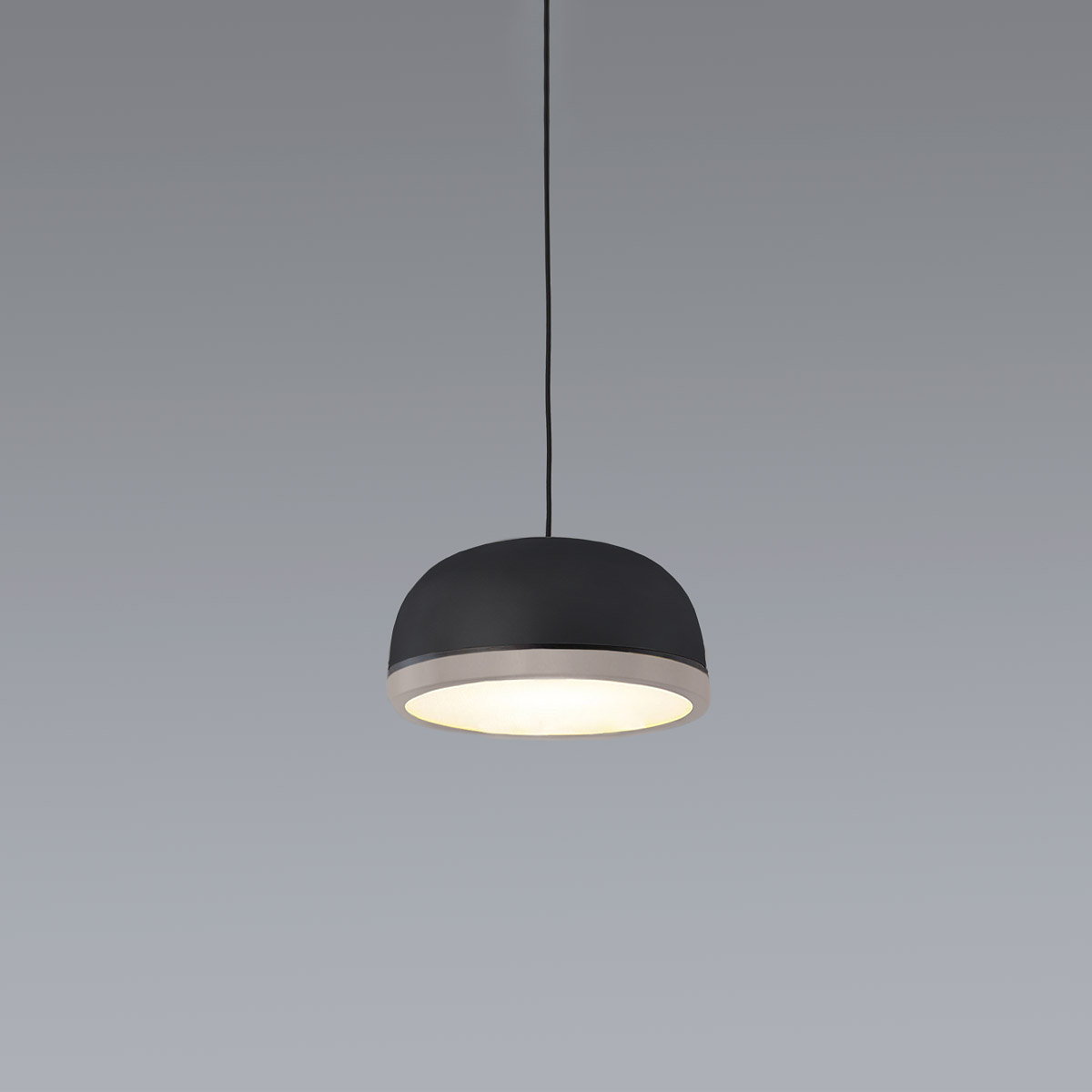 TOOY Molly 556.21 Pendelleuchte Ø: 15 cm, Schwarz, Sandgrau – diffuses, blendfreies Licht