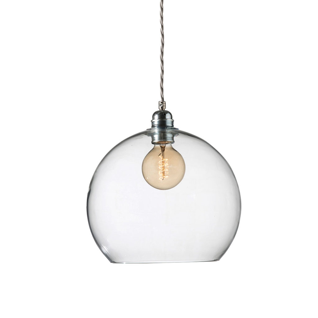 Ebb & Flow Rowan Pendelleuchte L Ø 28 cm Rowan Pendelleuchte L Ø 28 cm, Clear, Silber Clear Pendelleuchten – exklusive Designerlampe, LED Beleuchtung für Esszimmer