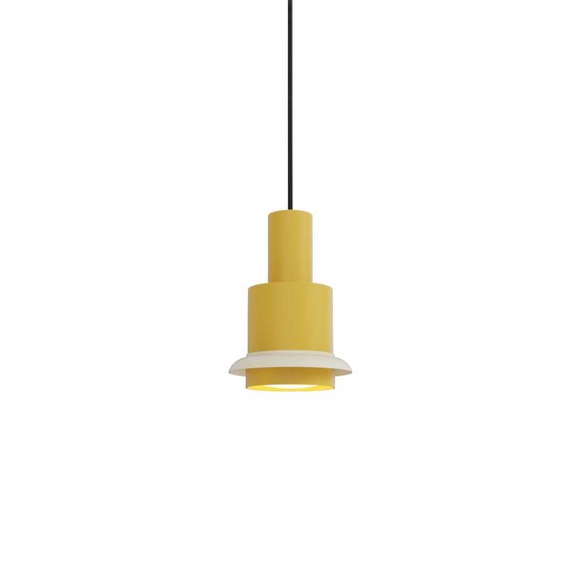 DCW Editions Chaumont 150 Pendant Pendelleuchte, Gelb & Weiß, Modern – kompakte Designleuchte mit frischem Farbkontrast für Esszimmer oder Küche