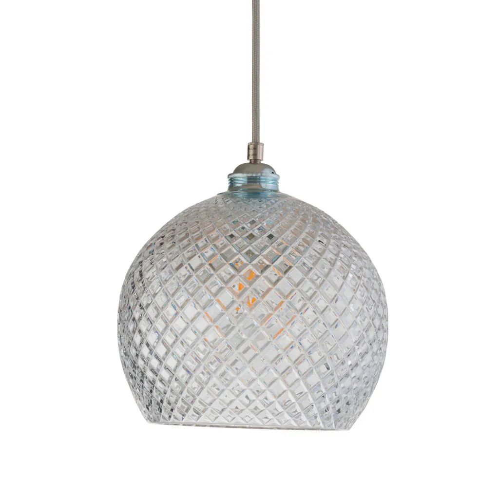 Rowan Pendelleuchte Crystal M Ø 22 cm, Silber, Small Check