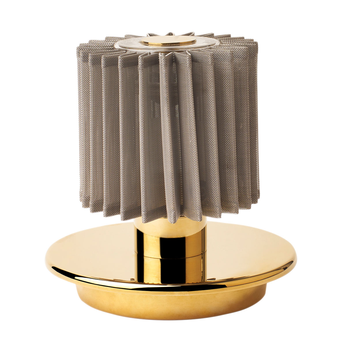 In The Sun 130 Akku Tischleuchte, Ø: 13 cm Gold, Netz Silber in Gold Silber – stilvolle Designerleuchte des Herstellers DCW Editions ideal am Schreibtisch