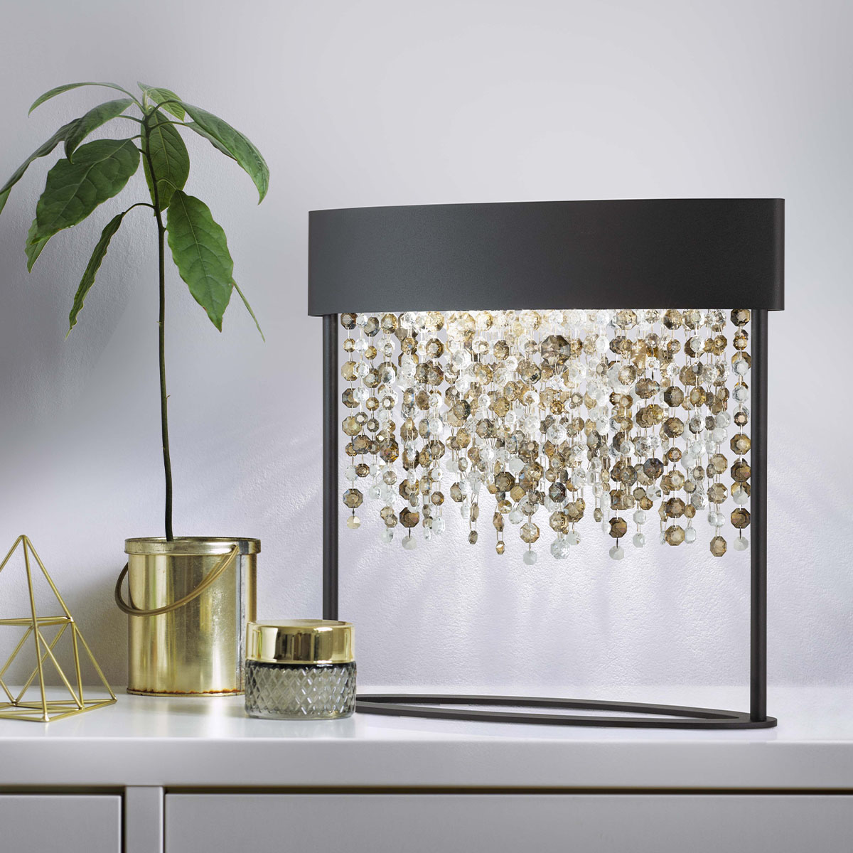 Olà TL2 Tischleuchte, H: 50 cm, Gold brüniert, Retrofit Olà TL2 Tischleuchte, H: 50 cm, Weiß matt, LED-Modul