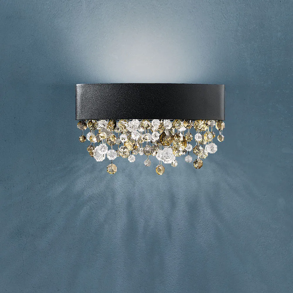 Olà A1 OV 30 Wandleuchte, Schwarz matt, L: 30 cm, Retrofit Olà A6 OV 160 Wandleuchte, Schwarz matt, L: 160 cm, LED-Modul