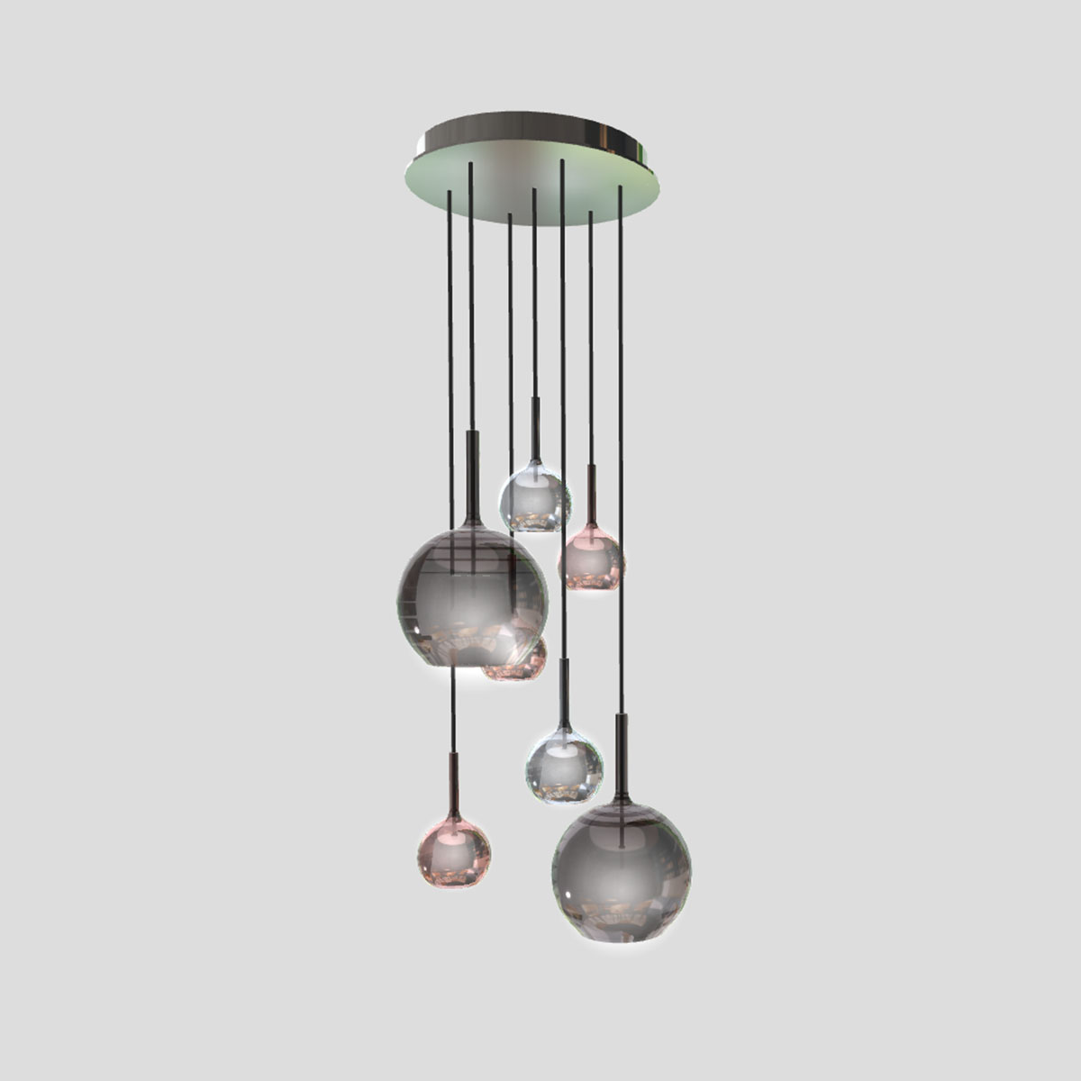 Penta Lampen Baldachin für Glo, Lit, Mom 7-fach, Ø: 42 cm x H: 5 cm, Titanium Penta Lampen Baldachin für Glo, Lit, Mom 7-fach, Ø: 42 cm x H: 5 cm, Titanium