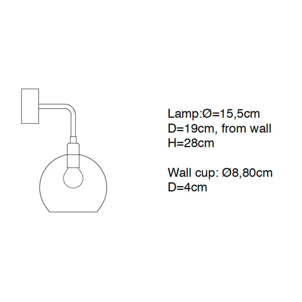 Rowan Wandleuchte Crystal S Ø 15,5 cm, Silber, Large Check