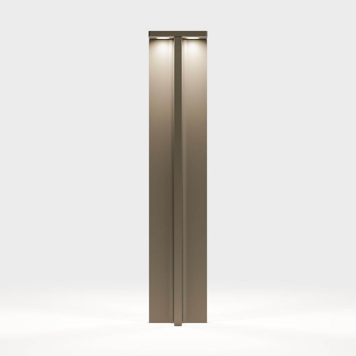 Lange Pollerleuchte für außen in der Farben braun