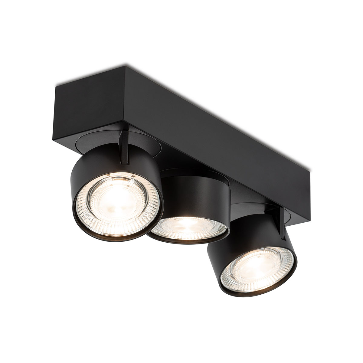 Wittenberg 4.0, wi4-ab-3e Aufbaustrahler, Schwarz matt, Extra-Warmweiß 2700K, Spot 12°, Phase Cut Wittenberg 4.0, wi4-ab-3e Aufbaustrahler, Schwarz matt, Warmweiß 3000K, Flood 38°, Bluetooth
