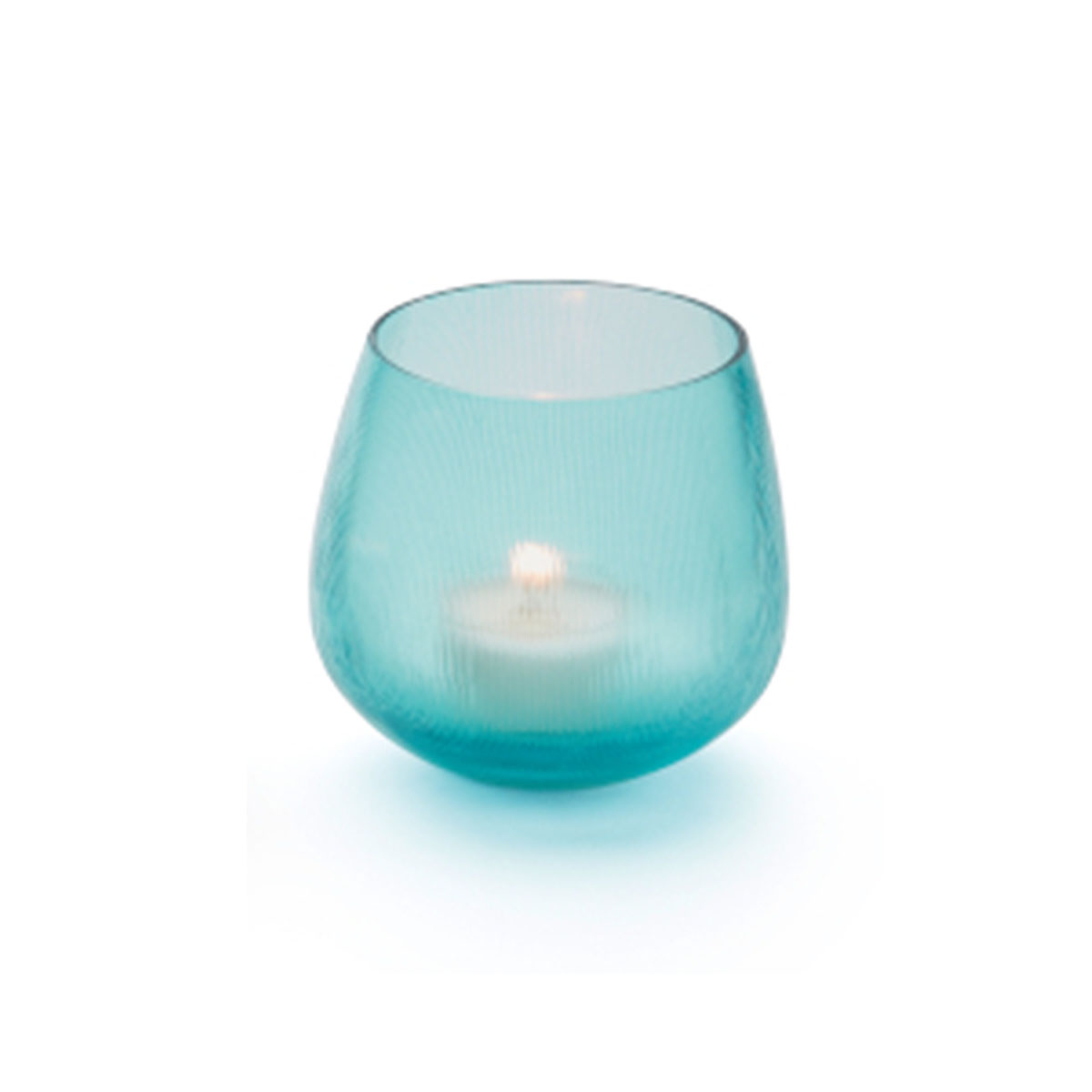 Capy Teelichthalter, handgeschliffen, aqua blau, H: 8 cm