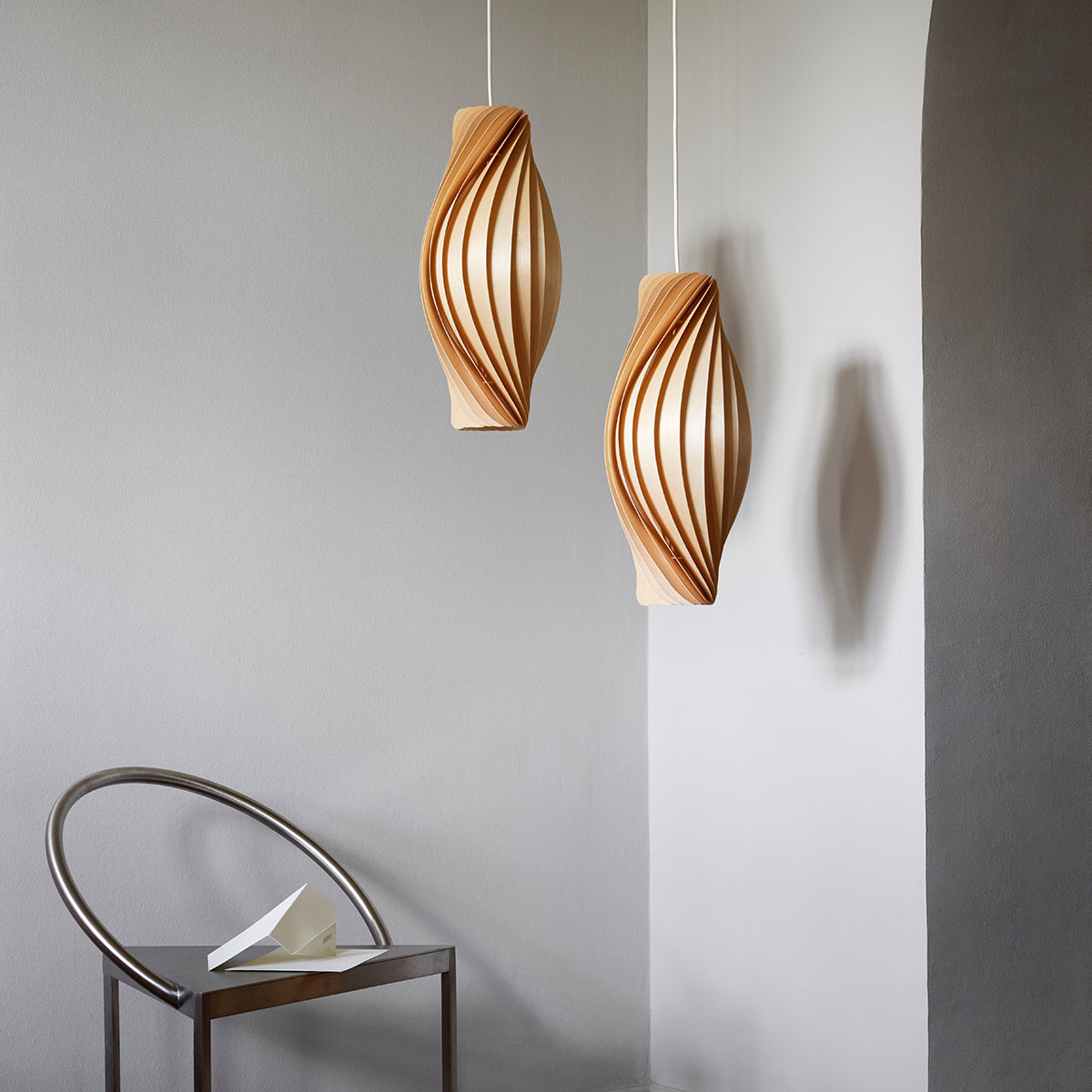 No111 Pendelleuchte, Birke Natur, Ø: 20 cm, H: 72 cm