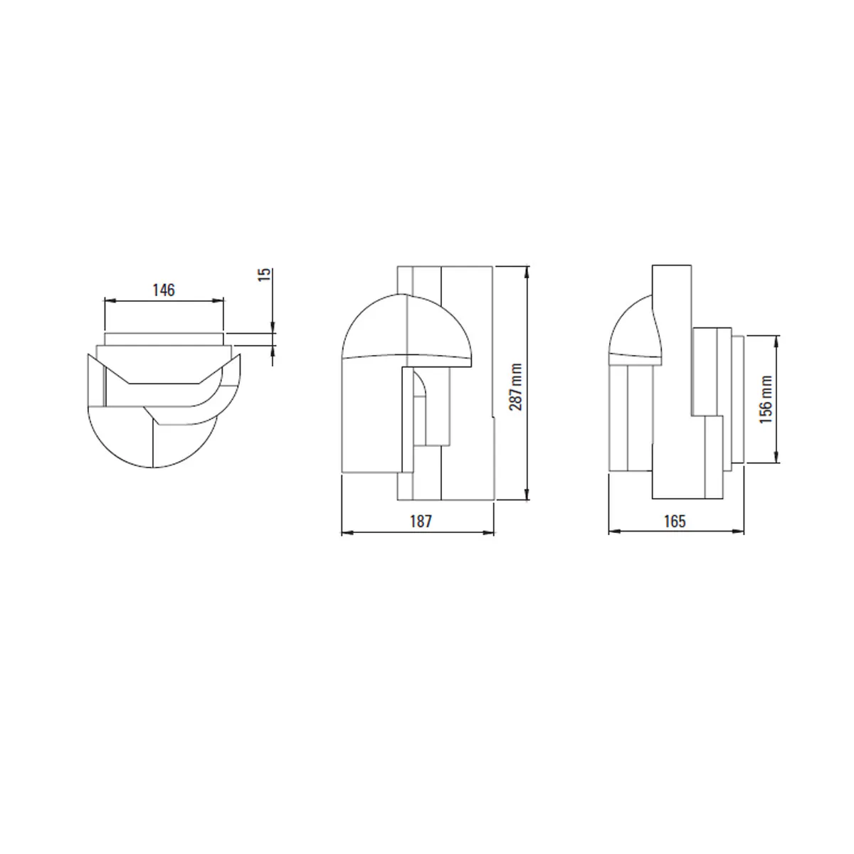 Technische Zeichnung DCW Editions Soul Story 1 Wandleuchte, H: 28,7 cm Weiß Technische Zeichnung DCW Editions Soul Story 1 Wandleuchte, H: 28,7 cm Weiß & Gold