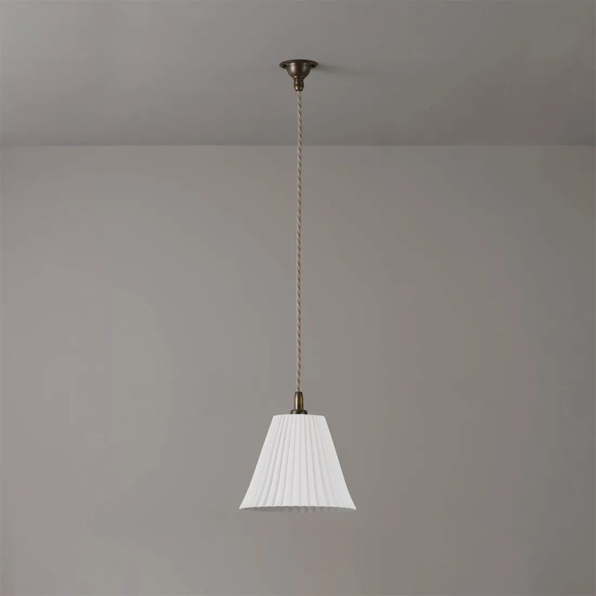 Antique Brass Large Pleat Pendelleuchte, Ø: 19 cm