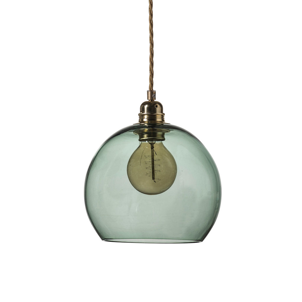Rowan Pendelleuchte M Ø 22 cm, Forest Green, Gold