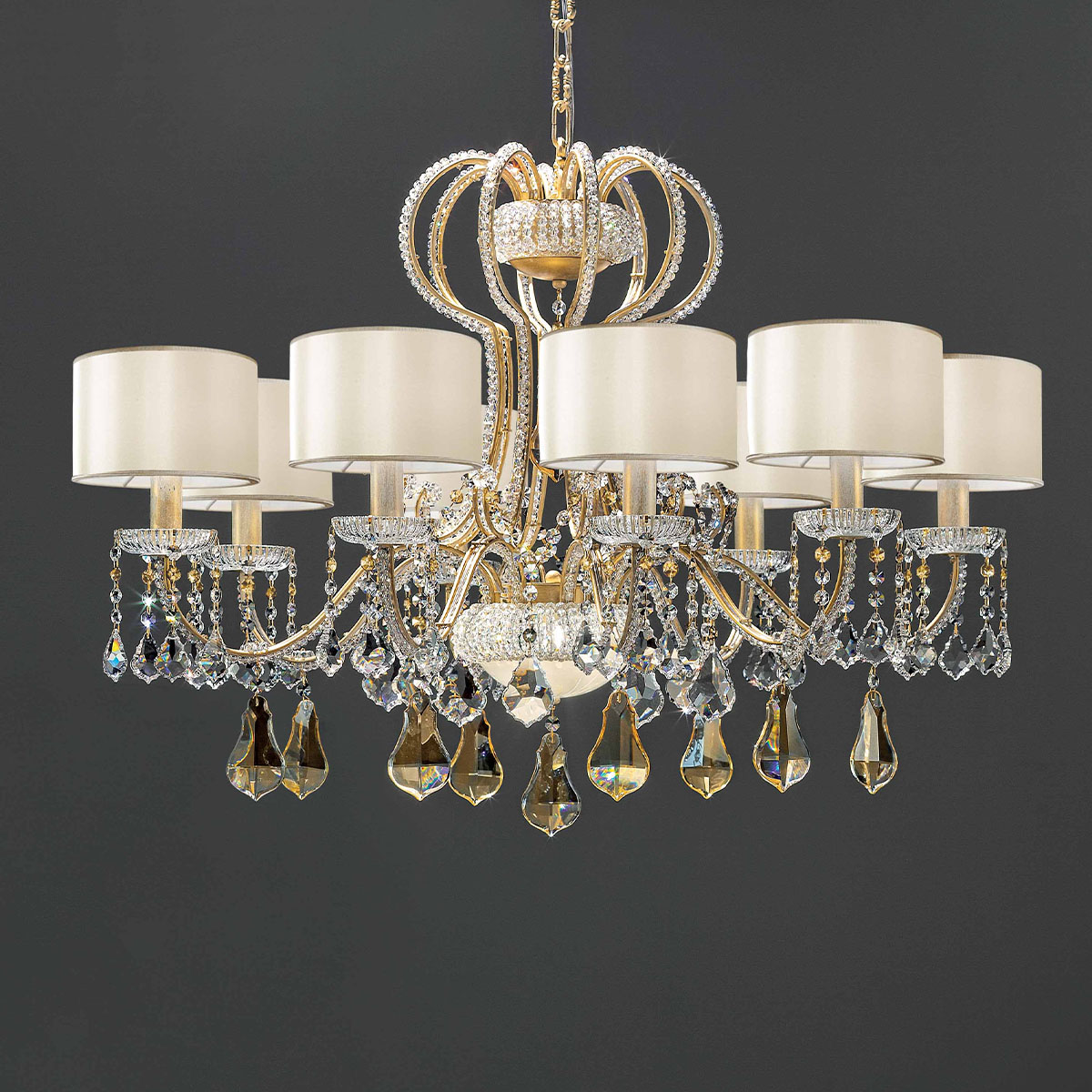 Galà 8+2 Kronleuchterr, 8-flammig, Ø: 97 cm , Gold