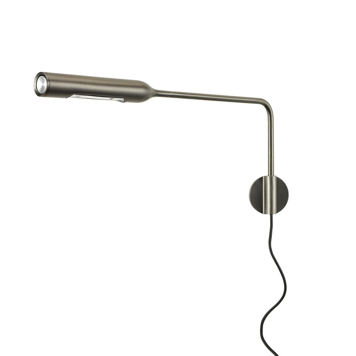 Flo Wall Wandleuchte, Gunmetal, Warmweiß 3000K, mit Kabel und Stecker