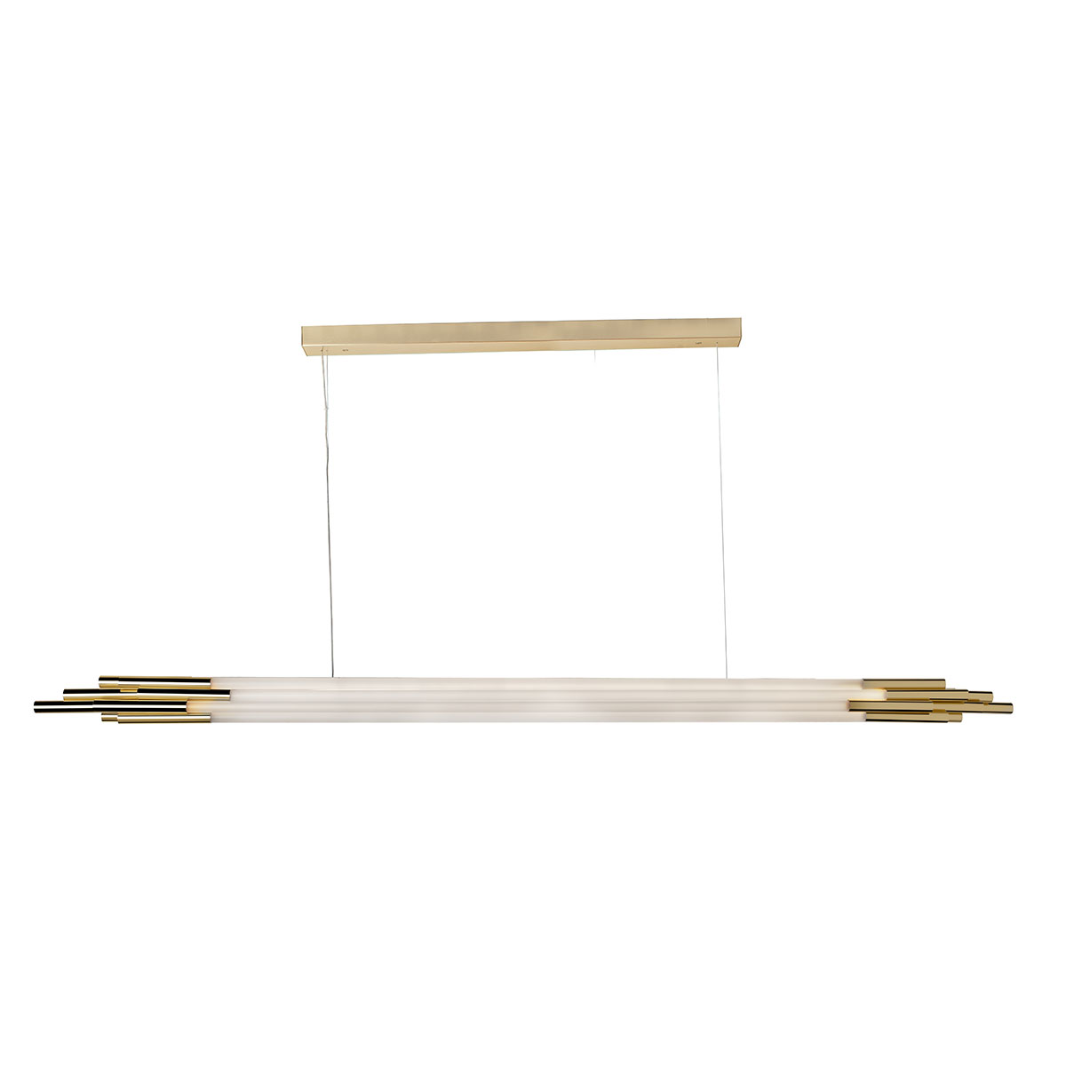 Org Pendant Horizontal Pendelleuchte L: 200 cm in Gold Weiß – modernes Design von DCW Editions geeignet für die Küche Org Pendant Horizontal Pendelleuchte L: 200 cm in Gold Weiß – modernes Design von DCW Editions geeignet für die Küche