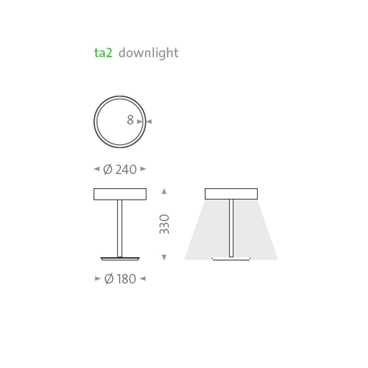 Tadeo 2 Tischleuchte, H: 33 cm, Blau
