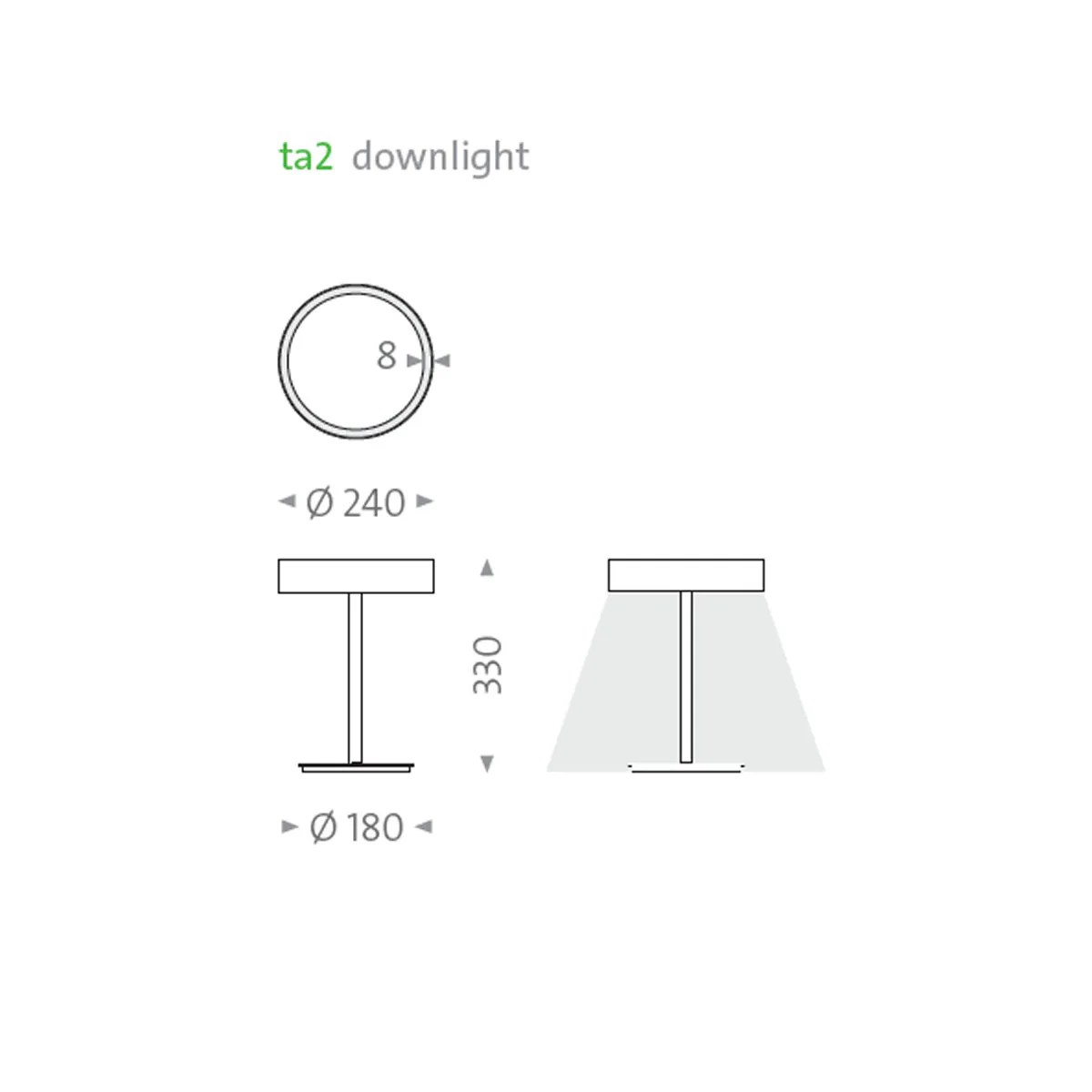 Tadeo 2 Tischleuchte, H: 33 cm, Blau