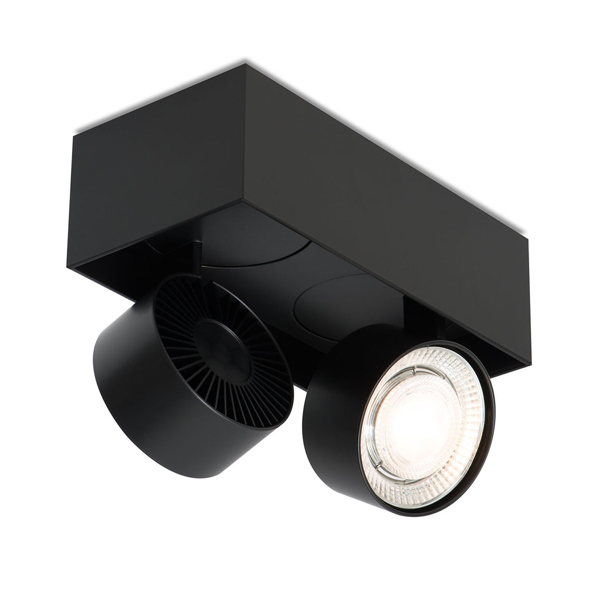 Wittenberg 4.0, wi4-ab-2e-hb Aufbaustrahler, Schwarz matt, Warmweiß 3000K, Flood 38°, Bluetooth