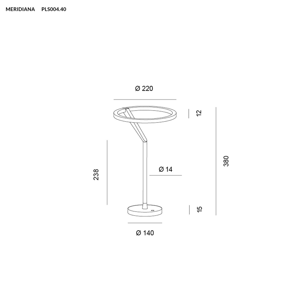 Meridiana Ring Tischleuchte, Weiß Meridiana Ring Tischleuchte, Titanium