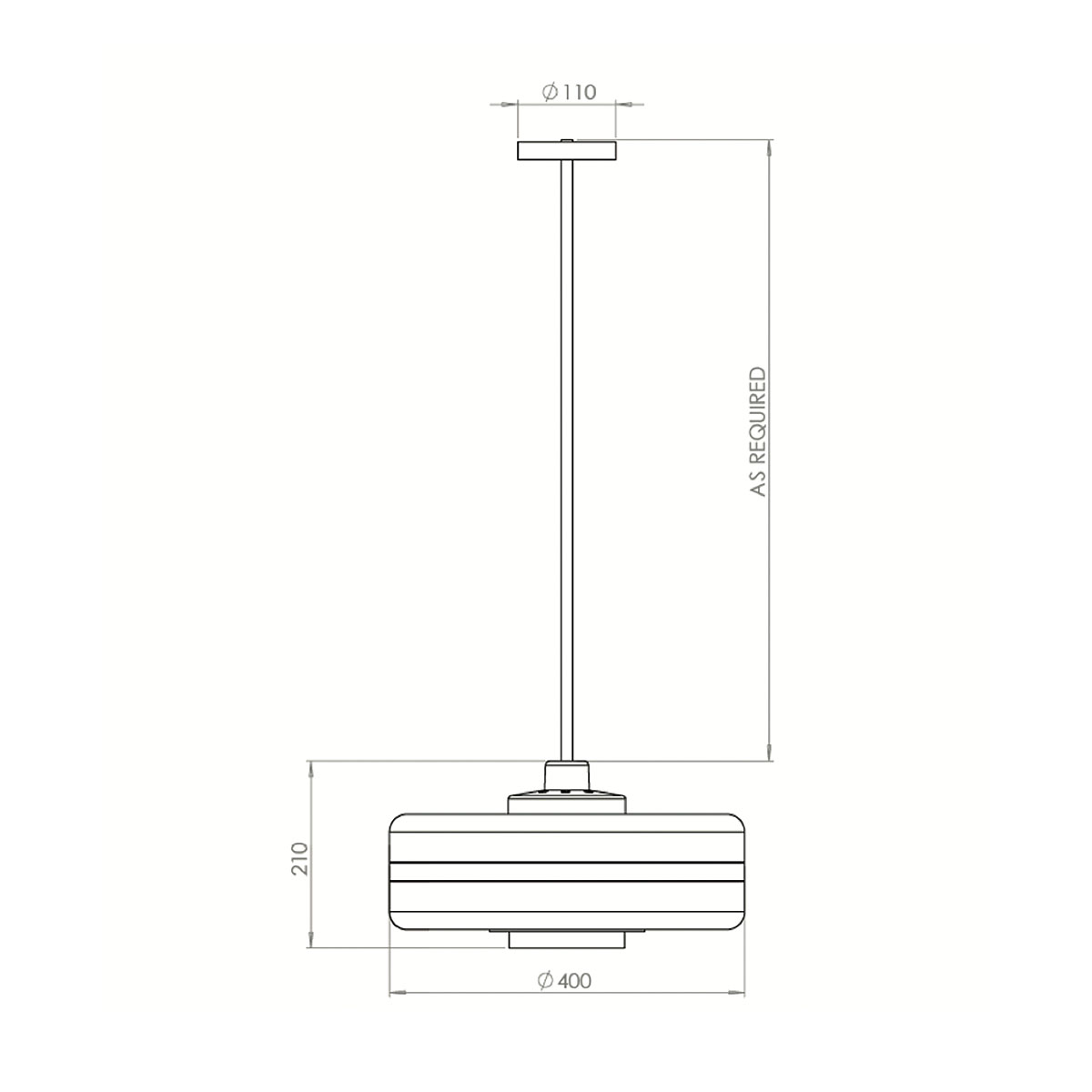 Technische Zeichnung Bert Frank Masina Pendelleuchte, Ø: 36 cm