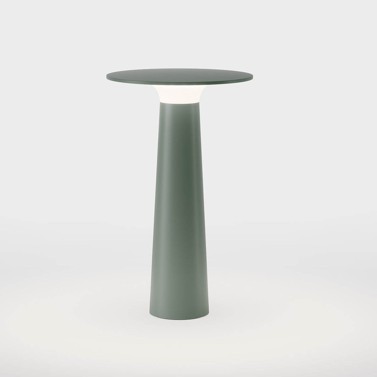 Mobile kleine Akku Tischleuchte ohne Kabel in der Farbe Grün