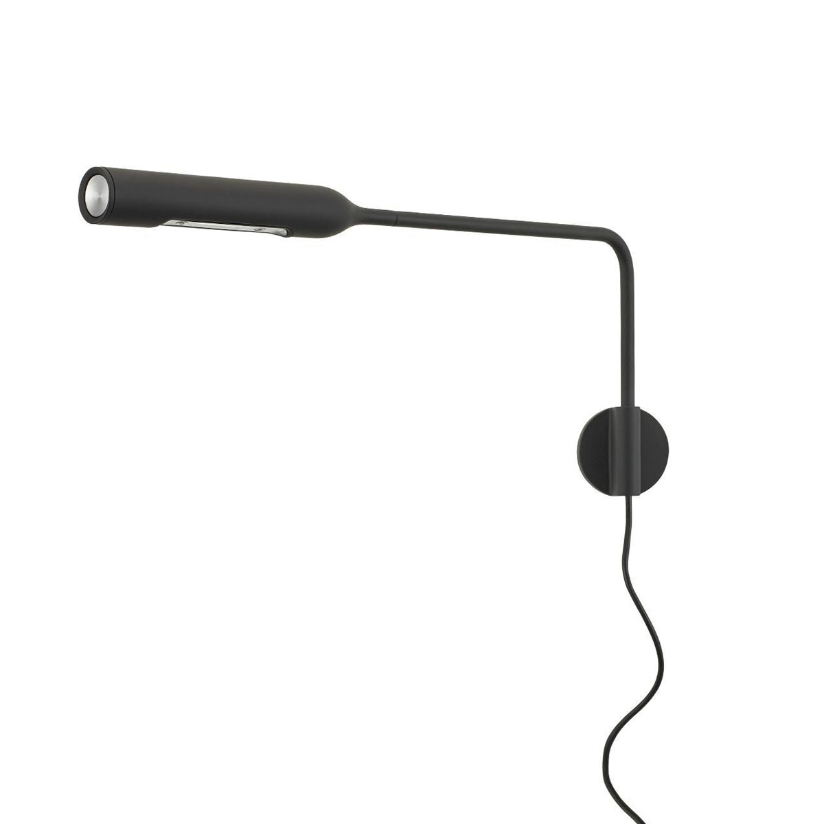 Flo Wall Wandleuchte, Schwarz soft, Extra-Warmweiß 2700K, mit Kabel und Stecker