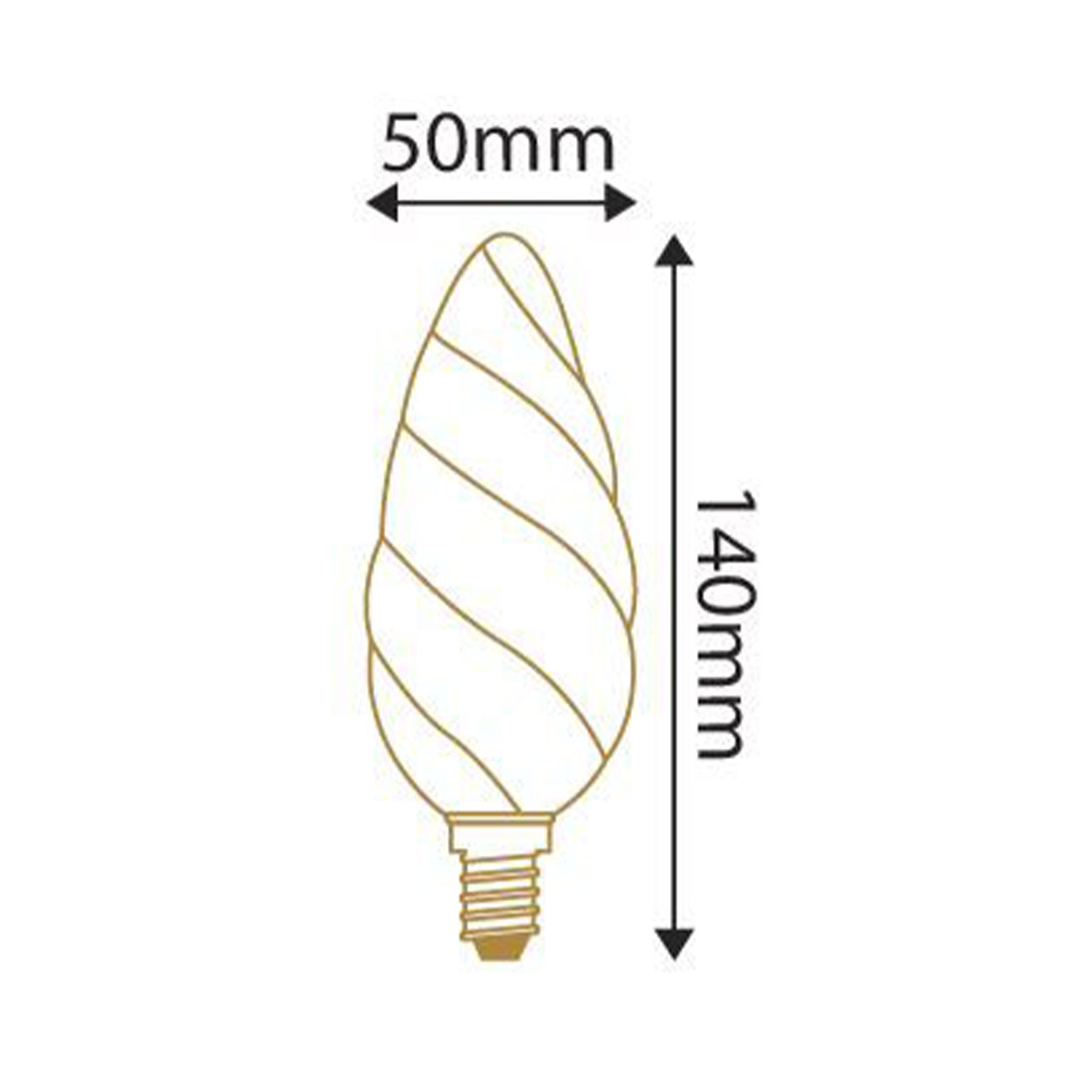 Flamme Torsadée géante F15 LED 4W E14 2700K 300lm matt dimmbar