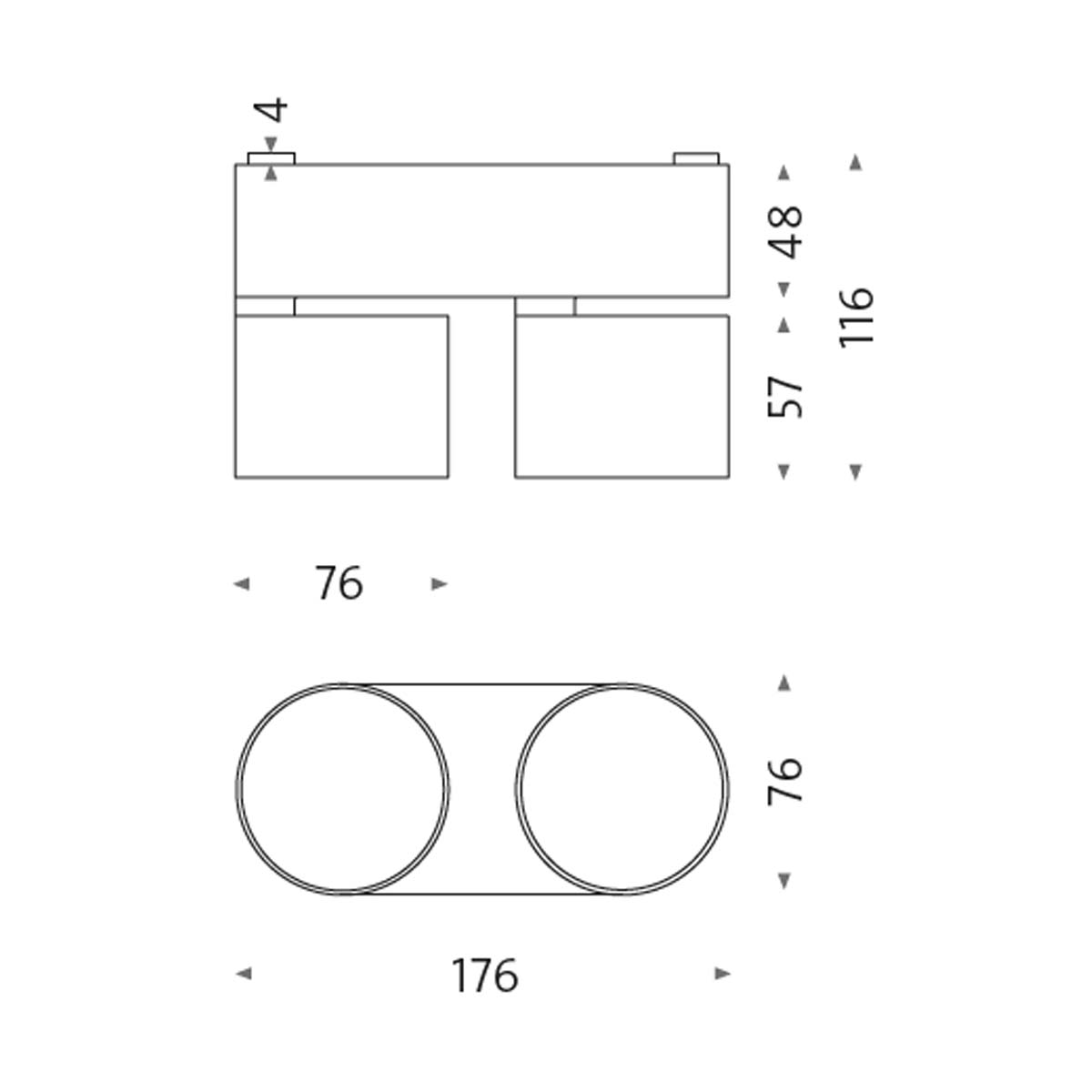 Mawa_wi4-ab-2ov-lg_tech Mawa Design Wittenberg 4.0, wi4-ab-2ov-lg LowGlare-Edition Aufbaustrahler, Schwarz matt, Warmweiß 3000K, Flood 38°, Bluetooth