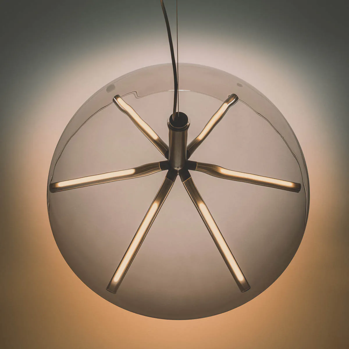 Runa Pendelleuchte, Bronze Rauchglas, Ø: 45 cm, Extra-Warmweiß 2700K, 0-10V