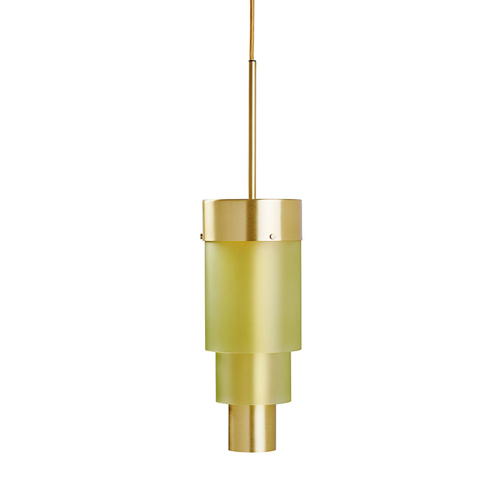 A-Spire Pendelleuchte L Ø 14 cm, Sanded Olive, Messing