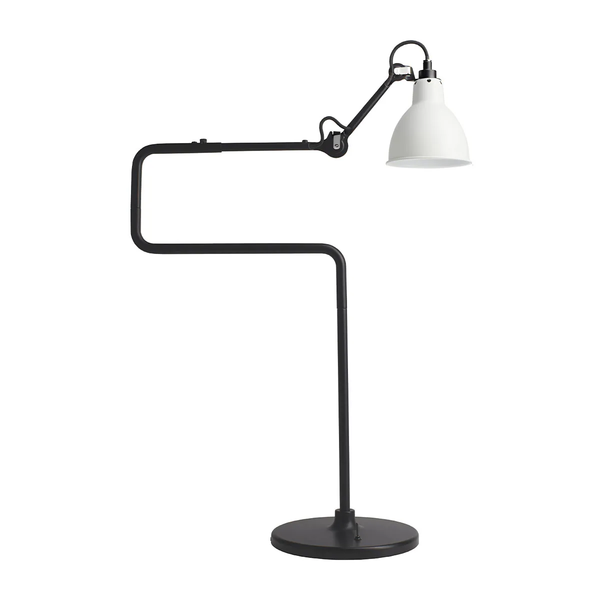 Lampe Gras N° 317 Tischleuchte, H: 65 cm Schwarz, Schirm Weiß Konisch in Schwarz Weiß – elegante Designerlampe aus dem Hause DCW Editions passt perfekt auf den Beistelltisch
