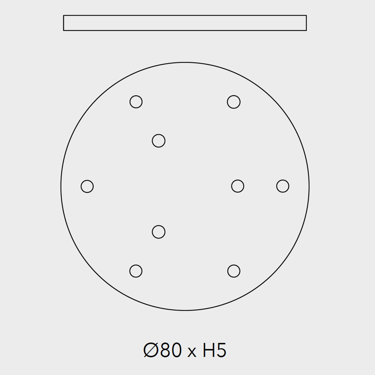 Lampen Baldachin für Glo, Lit, Mom 9-fach, Ø: 80 cm x H: 5 cm, Weiß Lampen Baldachin für Glo, Lit, Mom 9-fach, Ø: 80 cm x H: 5 cm, Titanium