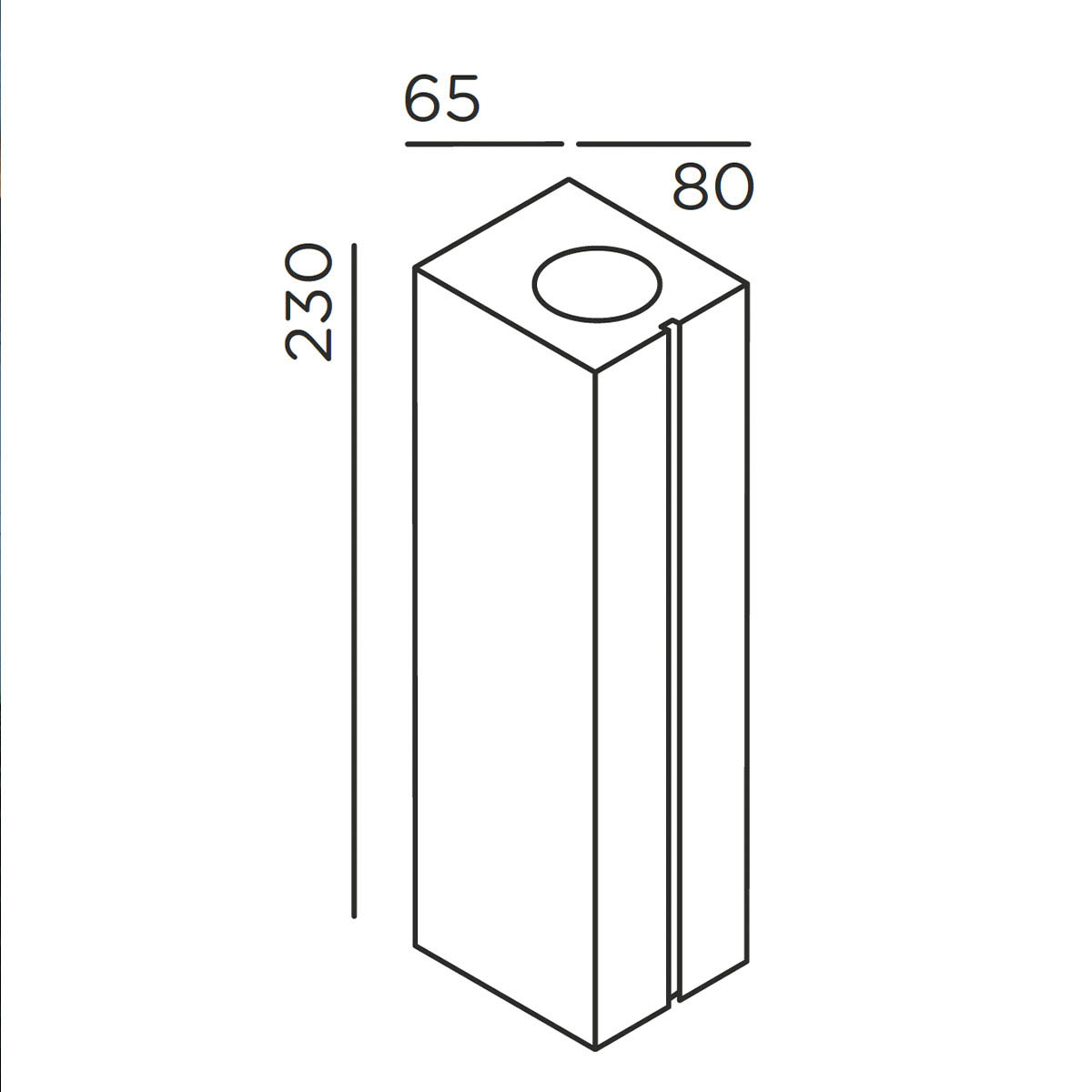 IP44.de cut Wandleuchte, H: 23 cm, B: 6,5 cm Anthrazit