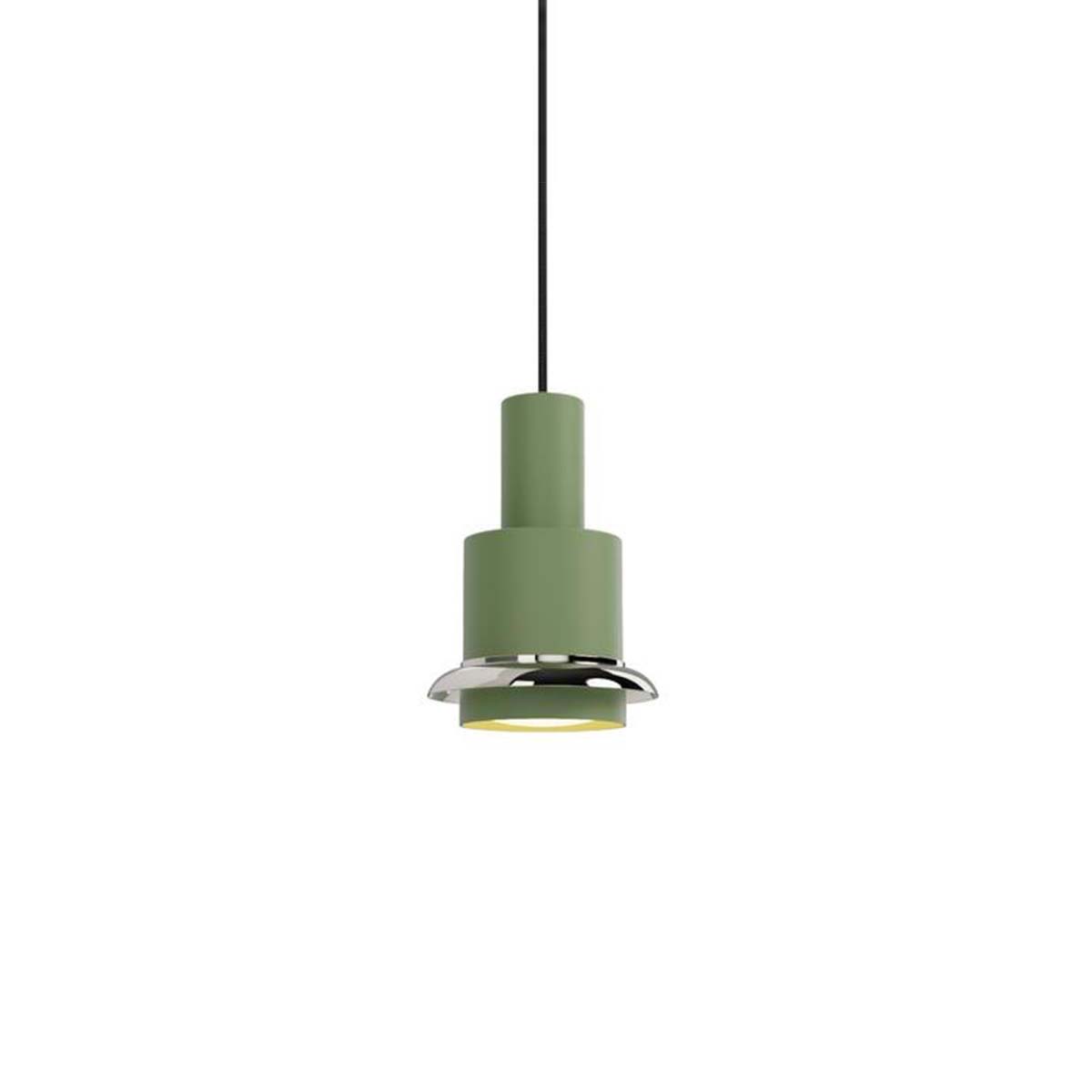 DCW Editions Chaumont 150 Pendant Pendelleuchte, Grün & Nickel, Modern – stilvolle Hängelampe mit glänzendem Nickelrand für elegantes Lichtambiente