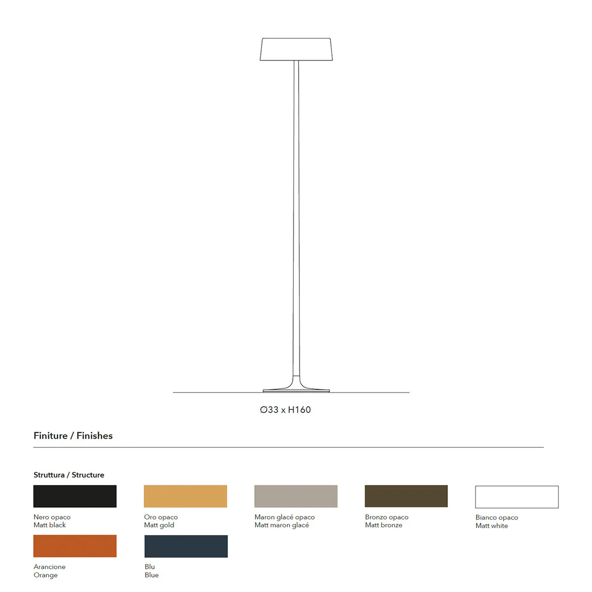 China 0308-12 Stehleuchte H: 160 cm, Blau