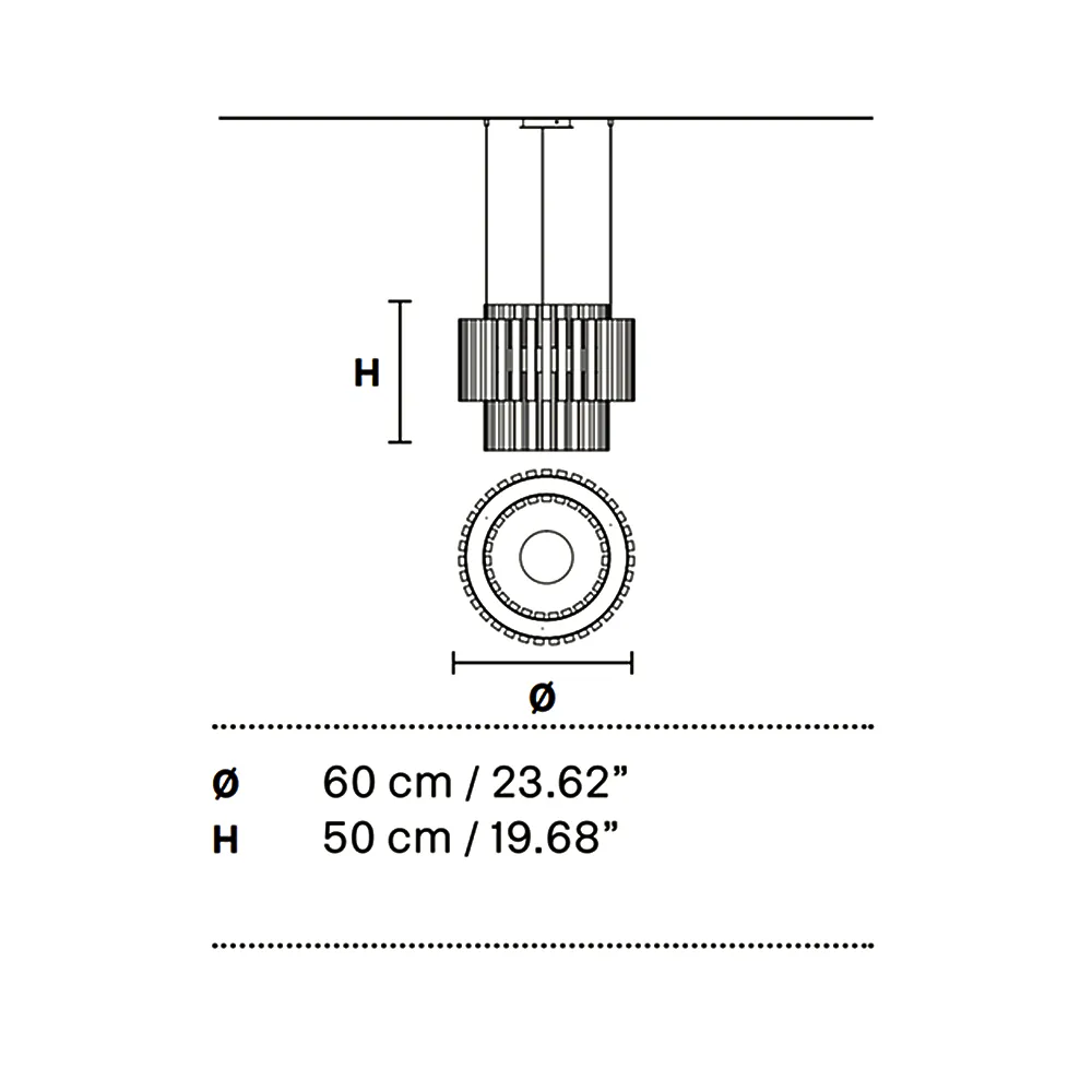 Masiero Vegas S RD60 DB Pendelleuchte Pendelleuchten - technische Zeichnung