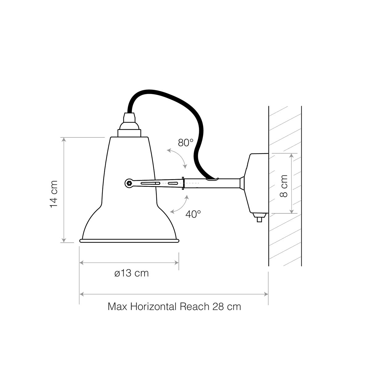 Anglepoise Original 1227 Mini Wandleuchte, Ø: 13 cm, H: 14 cm, Ceramic, Pure White