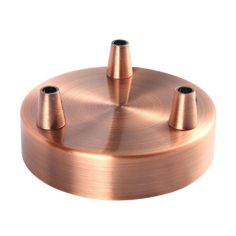 Lampen Baldachin Metall 3-fach Kupfer, Ø: 10 cm x H: 2,5 cm Lampen Baldachin Metall 3-fach Kupfer, Ø: 10 cm x H: 2,5 cm