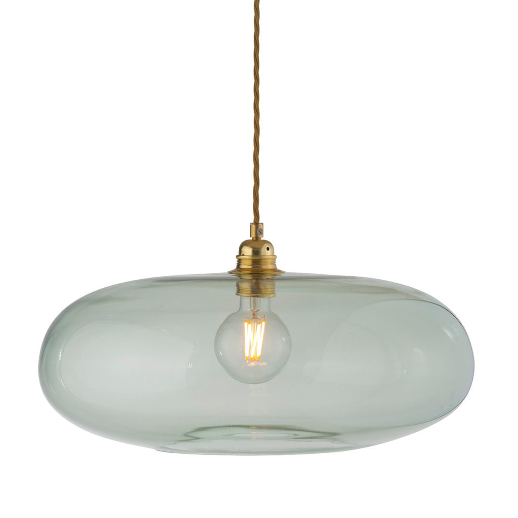 Ebb & Flow Horizon Pendelleuchte XL Ø 45 cm Horizon Pendelleuchte XL Ø 45 cm, Forest Green, Gold Forest Green Pendelleuchten – Designleuchte, handgefertigt für Wohnzimmer