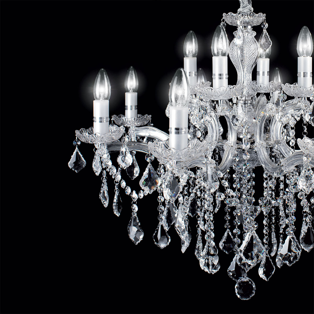 Florian SP6 Kristallglas Kronleuchter 6-flammig, Chrom, Ø: 60 cm